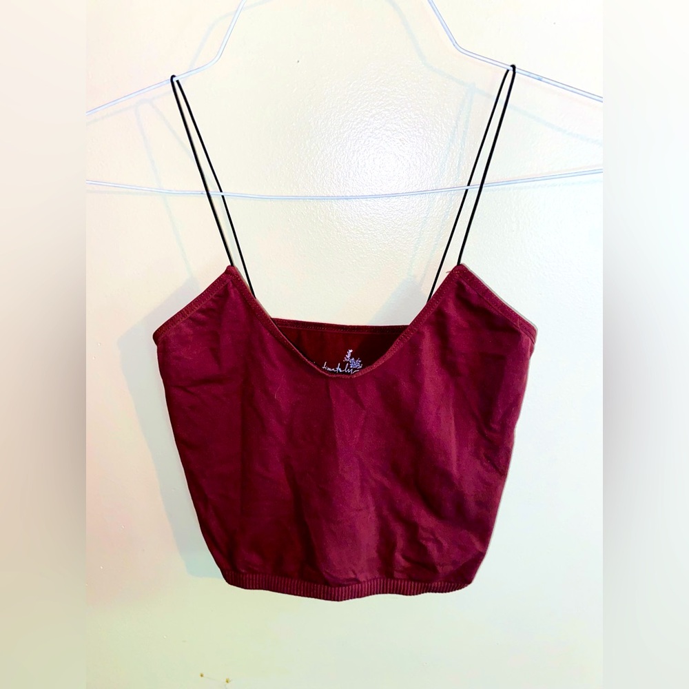 Free People Dark Magenta Crop Top Tank Top Size XS